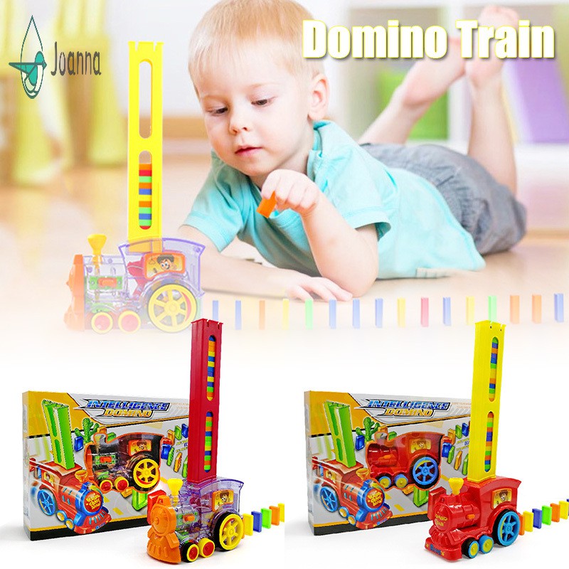 Bộ Đồ Chơi Xe Lửa Domino Tự Động Bằng Nhựa Nhiều Màu Sắc Cho Bé