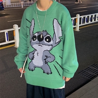 Áo Sweater Dáng Rộng Dày Dặn In Hoạt Hình Kiểu Hồng Kông Nhật Hàn Thời Trang Thu Đông Cho Các Cặp Đôi