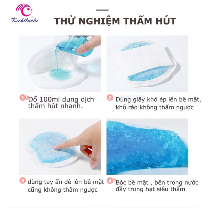 Miếng lót thấm sữa 36 miếng Kichilachi 3D, lót thấm sữa dạng tổ ong thấm hút nhanh nhiều - HBQ Kids