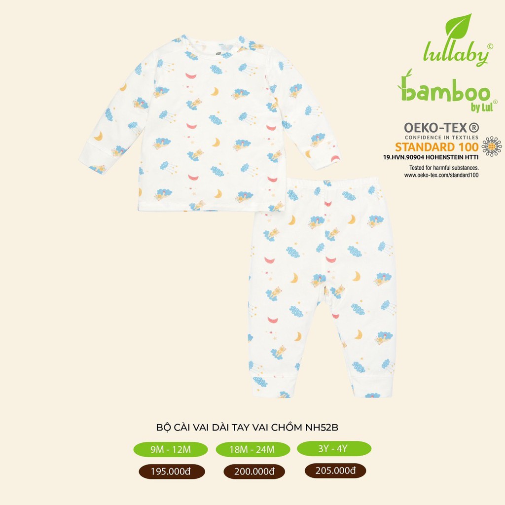 [Mã SKAMSALE8 giảm 10% đơn 200K] Bộ áo dài tay quần dài cúc vai chồm vải sợi tre cao cấp Lullaby chính hãng