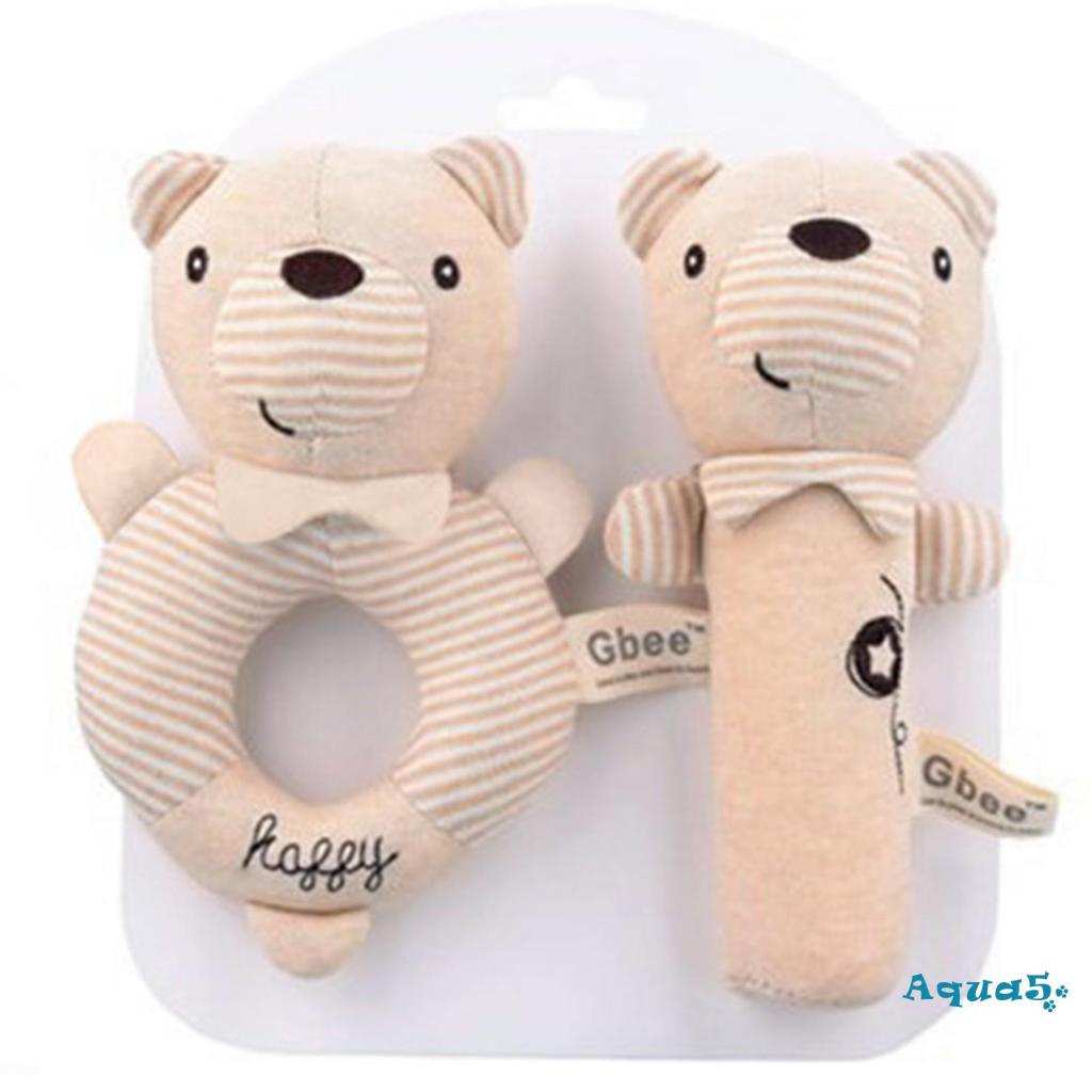 AQQ- Đồ chơi lục lạc lông mềm hình thỏ/gấu con/voi dễ thương cho bé sơ sinh