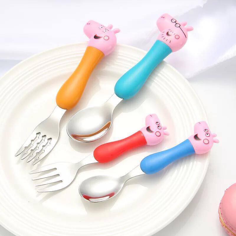 Bộ 4 Muỗng Nĩa Hìhh Pepa Pig Cho Bé Yêu