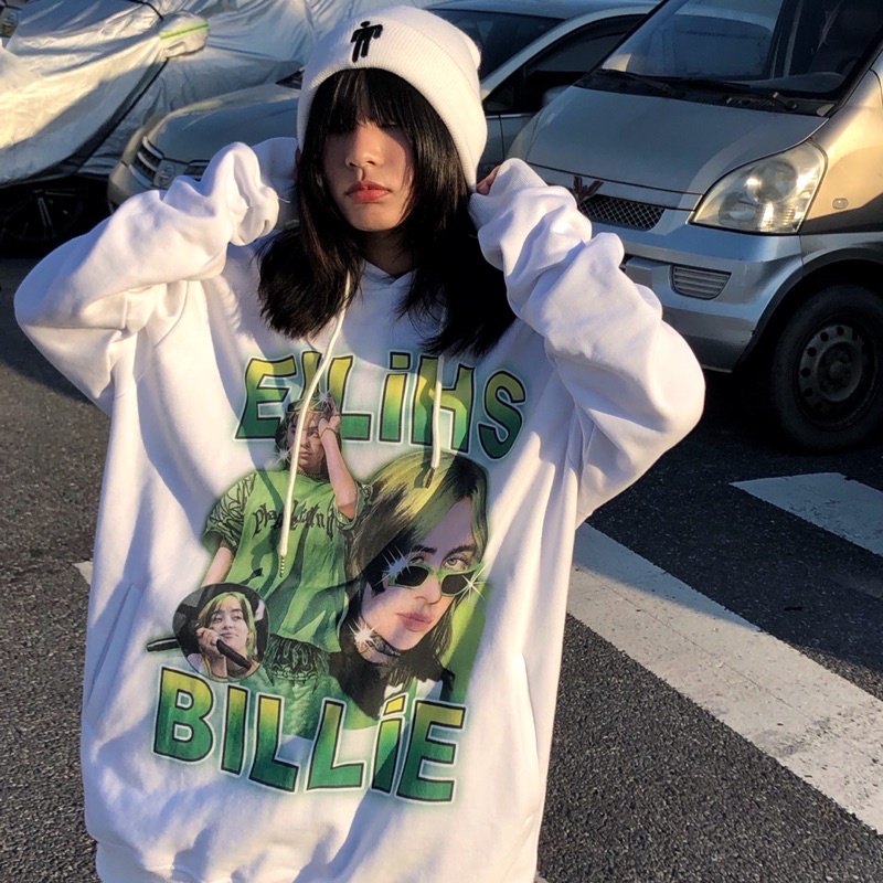 Áo hoodie BILLIE EILISH chất liệu nỉ bông dày dặn hình in cá tính phủi bụi | BigBuy360 - bigbuy360.vn