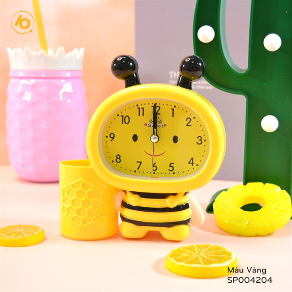 Đồng hồ báo thức hình con ong cho bé kiểu đồng hồ để bàn báo thức (GIAO MÀU NGẪU NHIÊN)