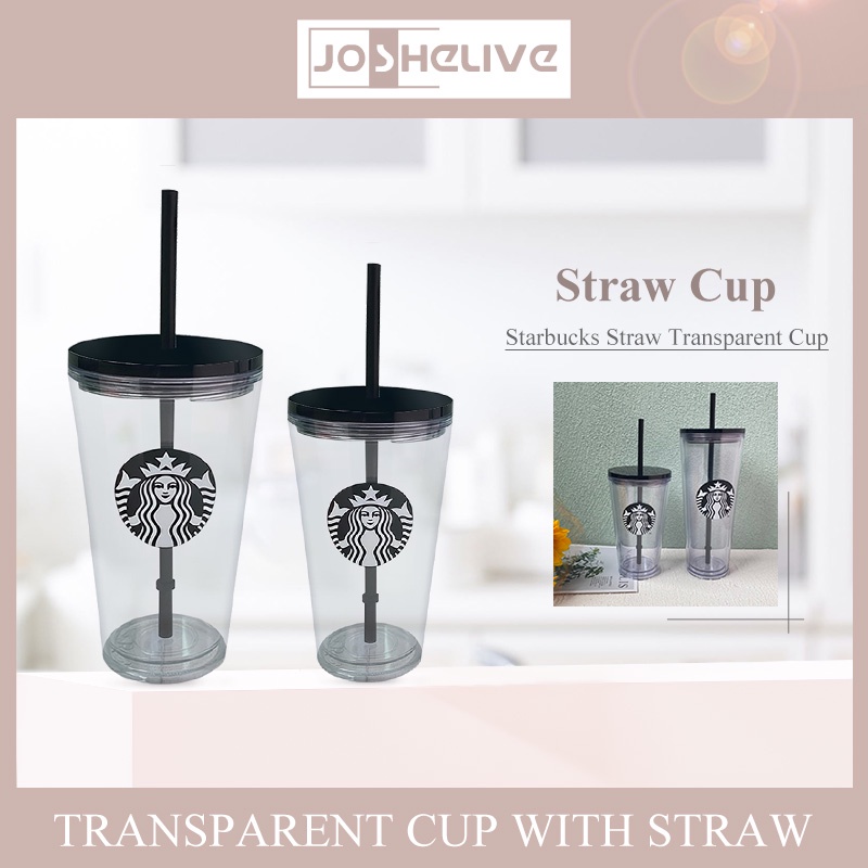 710ml Cốc nước Starbucks dung tích lớn cốc tái sử dụng cho bé gái cúp thể thao nam có nắp/rơm