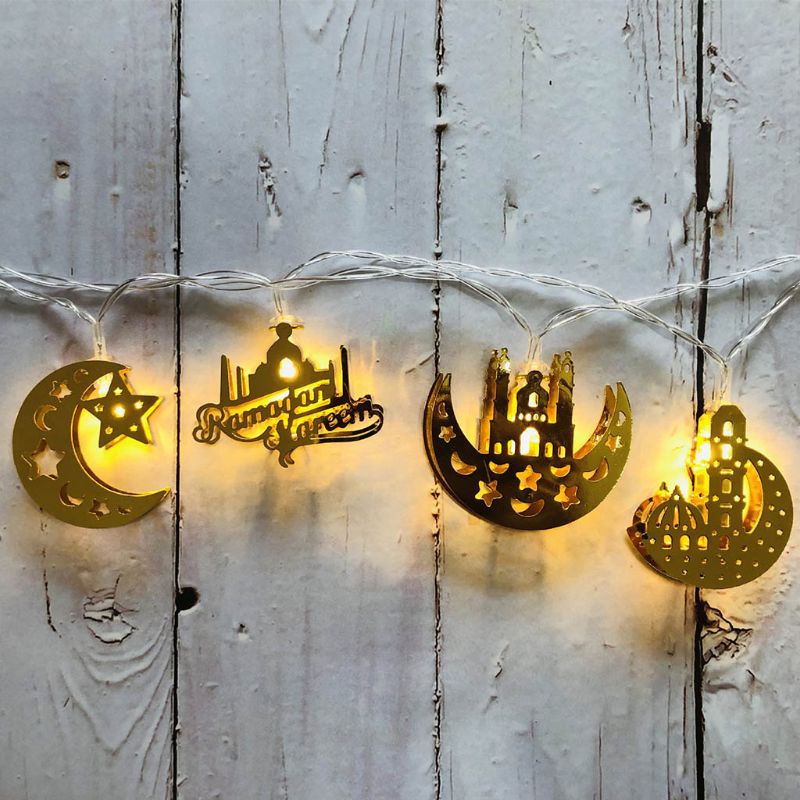 Dây Đèn LED Hình Ngôi Sao / Mặt Trăng / Lâu Đài Ramadan Trang Trí L