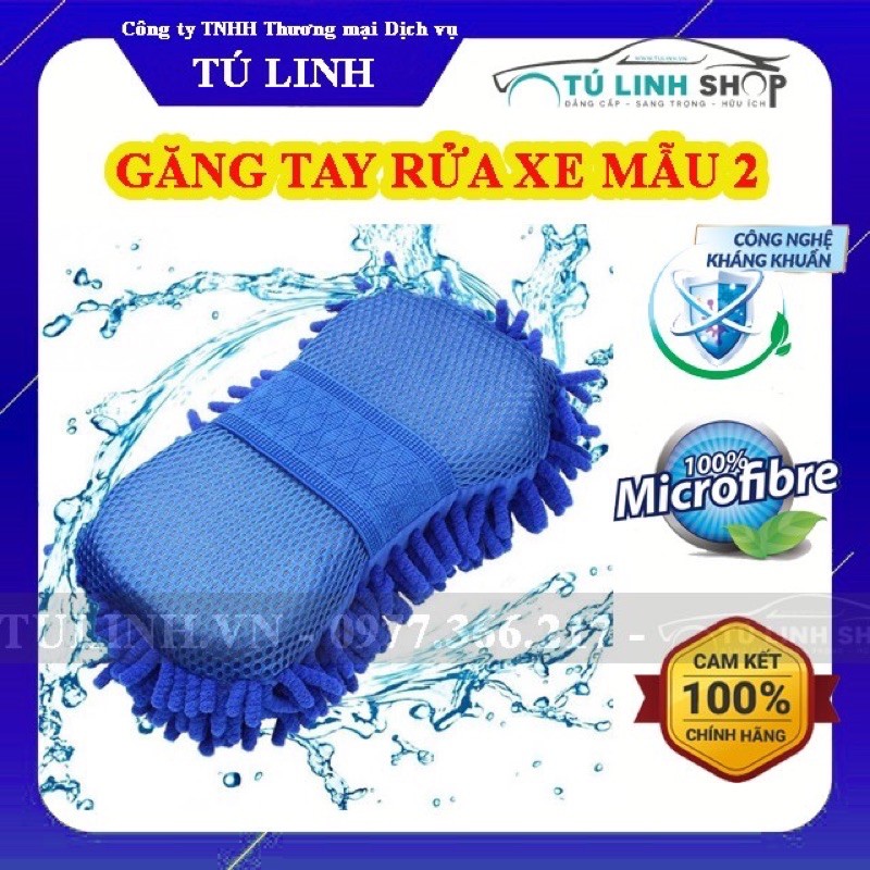 Găng tay rửa xe sợi Microfiber mẫu 2 cho ô tô