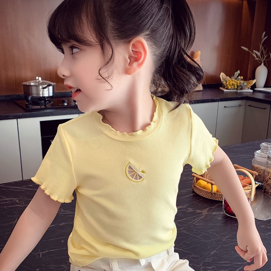 Áo thun tay ngắn phong cách Hàn Quốc thời trang mùa hè 2021 mới cho bé gái