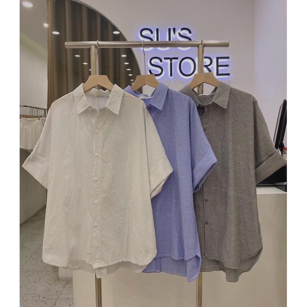 Áo sơ mi kẻ tay gập cúc lưng A1841 SUSTORE