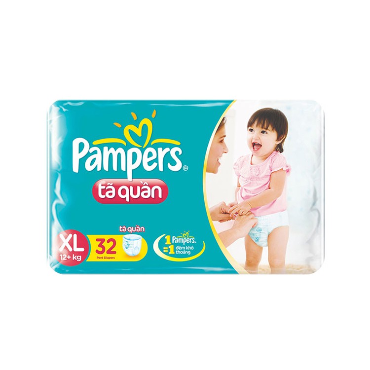 BỈM – TÃ QUẦN PAMPERS SIZE XL – 32 MIẾNG (CHO BÉ TRÊN 12KG)