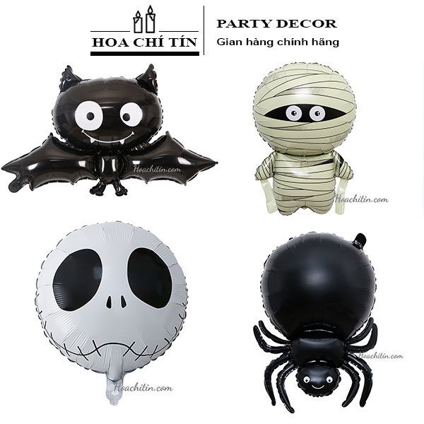 Bong Bóng hình dơi hình xác ướp hình nhện trang trí tiệc Halloween