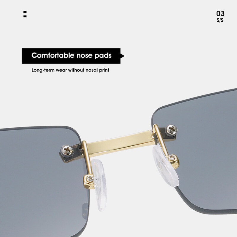 Kính Mát Gọng Vuông Đính Đá Chất Lượng Cao Phong Cách Âu Mỹ Thời Trang