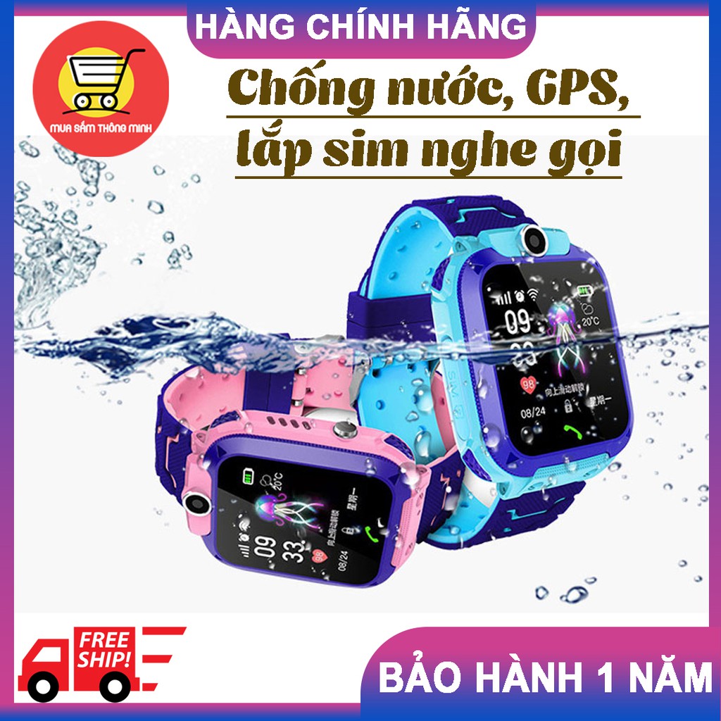 Đồng hồ thông minh định vị trẻ em Q20, định vị GPS, lắp được sim, chống nước, có tiếng Việt