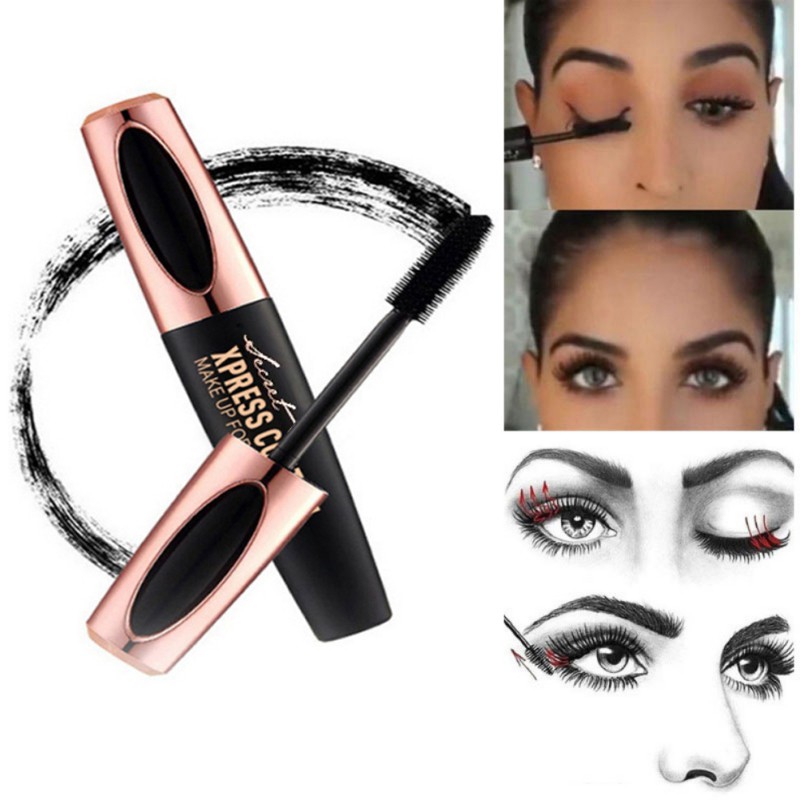 Mascara Sợi Tơ 4D Chống Thấm Nước Chuốt Dài Dày Và Cong Mi