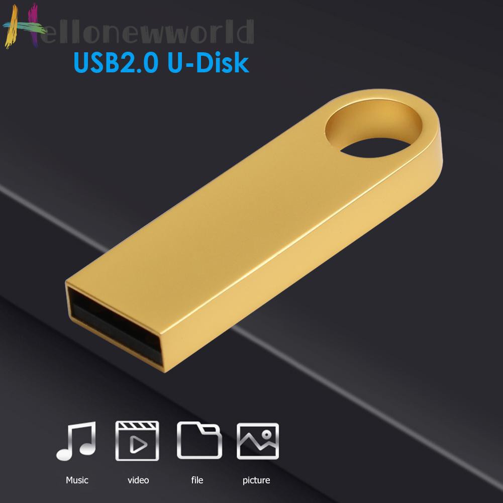 Hellonewworld Metal USB 2.0 Flash Drive 64GB 32GB 16GB High Speed USB Pen Thumb Drive