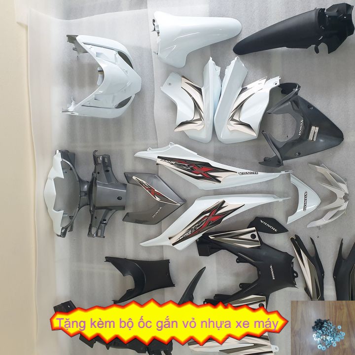 Bộ dàn áo xe Wave RSX 110 đời 2008 đến 2012 - Màu Trắng Ghi