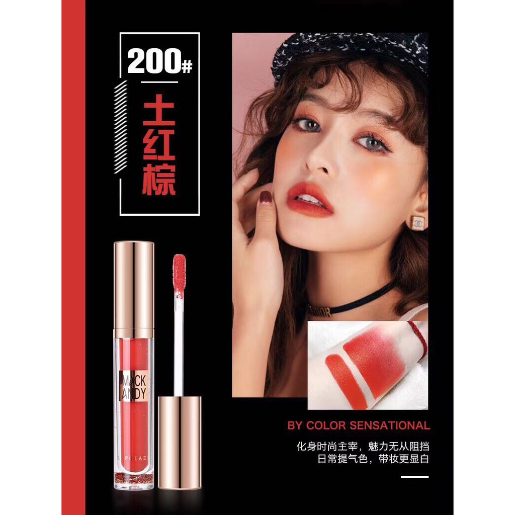 Son  MACK ANDY IMPRINT GILDING FOGGY LIP GLAZE siêu lung linh, hàng chính hãng | Thế Giới Skin Care