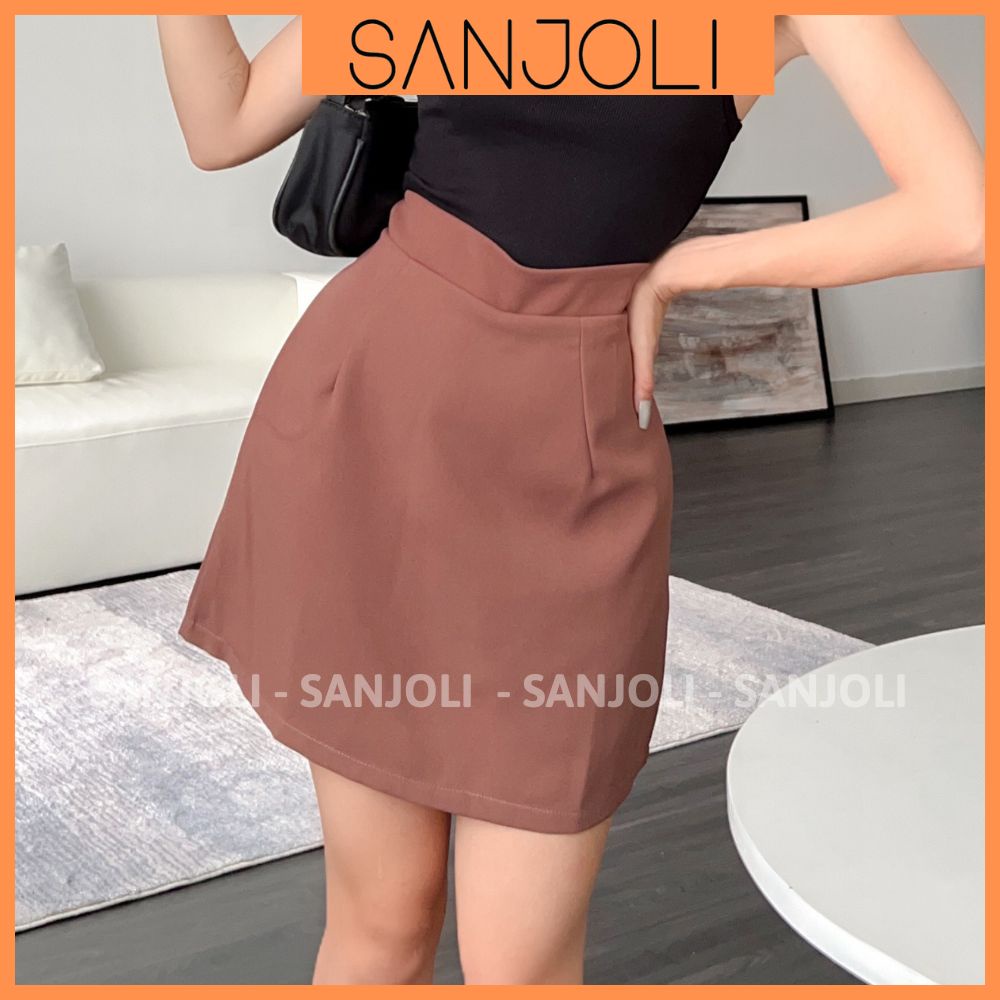 Chân Váy Chữ A SANJOLI Công Sở Nữ Ôm Body Lưng Cao Dáng Ngắn Xòe Màu Trắng Đen Ulzzang Đẹp CV002