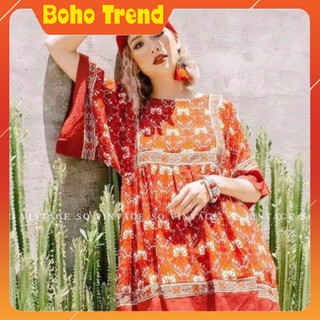 Đầm Thổ Cẩm Babydoll ❤️Sẵn - Váy Boho