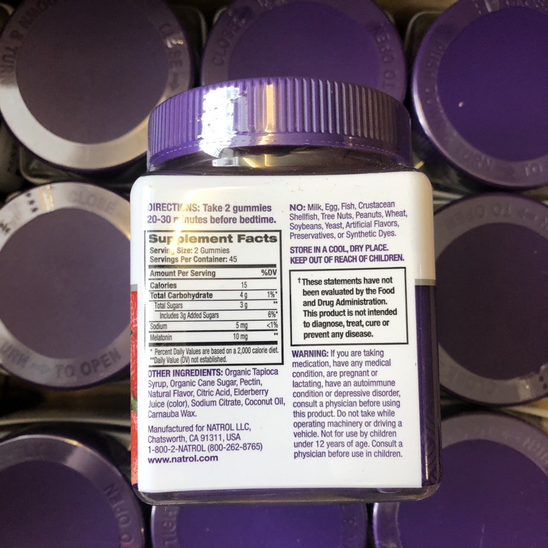 Kẹo ngủ ngon 5mg-10mg Natrol Melatonin Gummies
