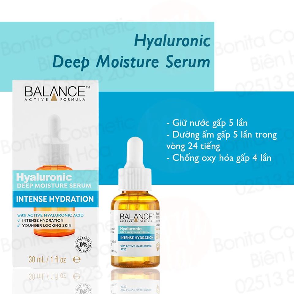 Serum Cấp Nước Dưỡng Ẩm Balance Active Formula Hyaluronic Deep Moisturizing 30ml