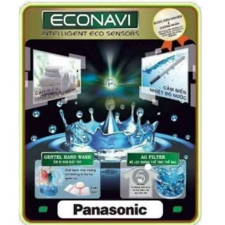 Tem dán máy giặt Panasonic econavi màu tối