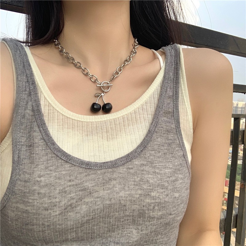 Vòng Cổ Mặt Hình Trái Cherry Xinh Xắn Dành Cho Nữ