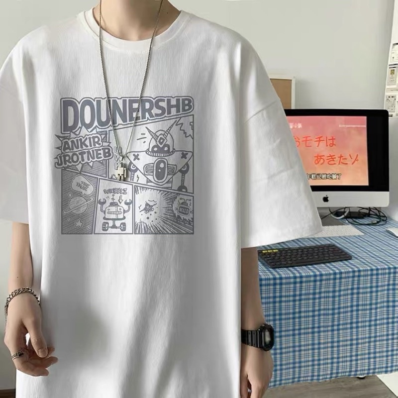 Áo thun tay lỡ nam nữ, áo phông unisex form rộng chất cotton mềm mịn thấm hút mồ hôi in hình DOUNE