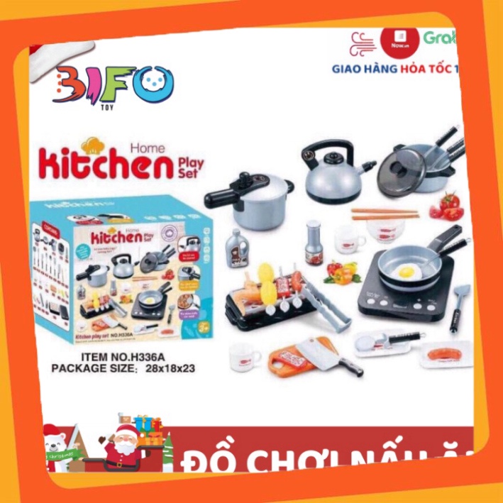 Bộ đồ chơi nấu ăn 36 món có bếp có nhạc và đèn, thiết kế y như thật, đồ chơi nấu ăn cho bé từ 2 đến 8 tuổi 💖