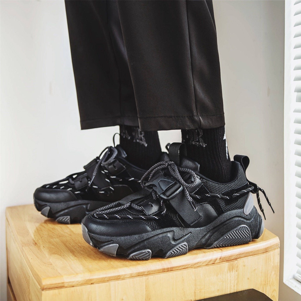 Giày thể thao nam tăng chiều cao Giày Thể Thao Màu Đen Nâng Chiều Cao Thời Trang Hàn Quốc