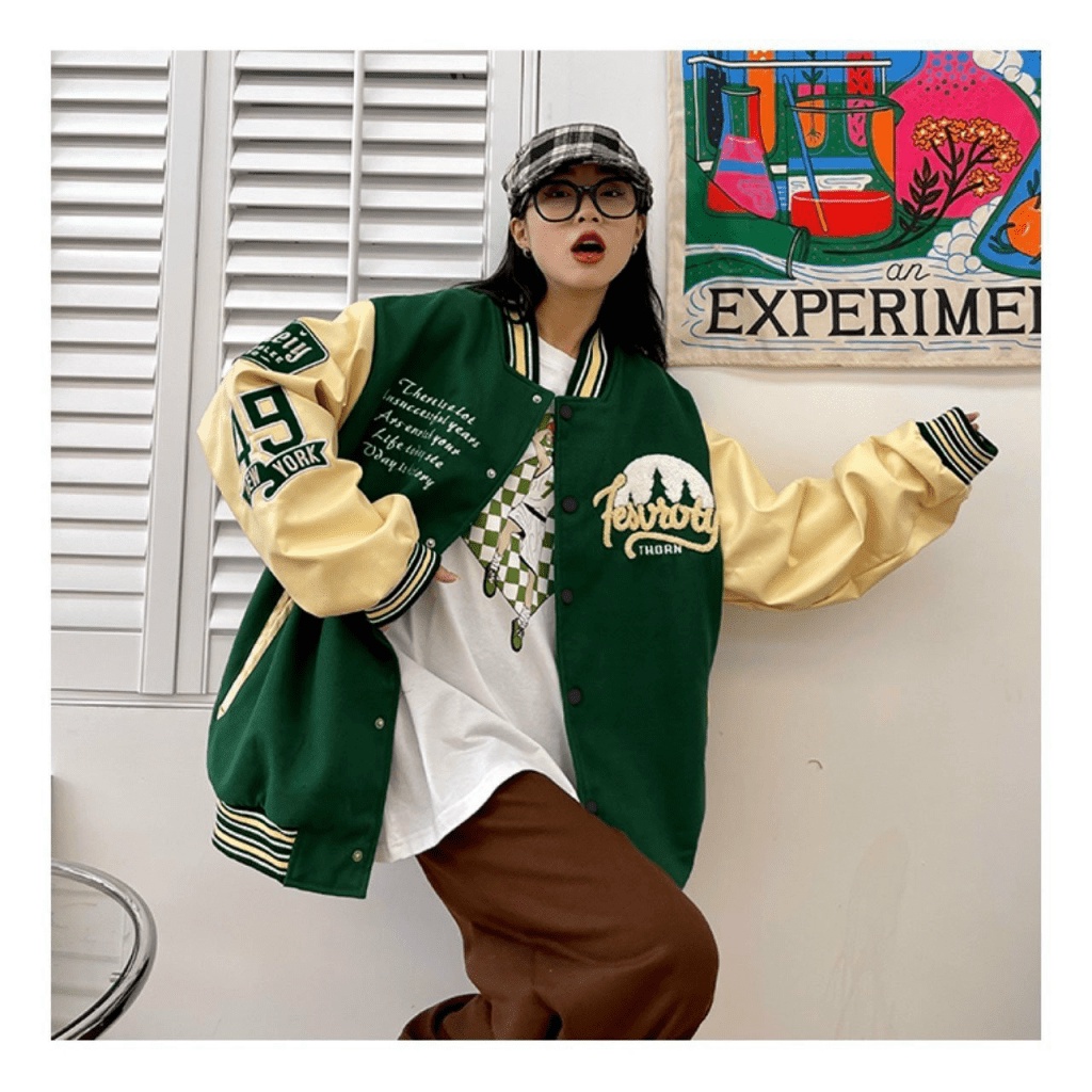 Áo Khoác Bomber Nữ Chất Nỉ Mềm Dày Mịn Hình In Độc Đáo Form Rộng Che Nắng Tốt NEW UNISEX