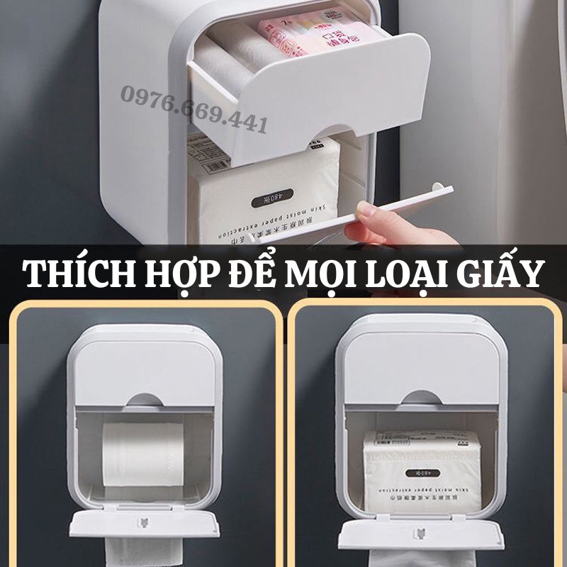 Hộp Giấy Vệ Sinh Dán Tường Có Ngăn Kéo Phụ Hộp Đựng Giấy Vệ Sinh Nhà Tắm Thiết Bị Nhà Tắm Gia Dụng Thông Minh ASAKI