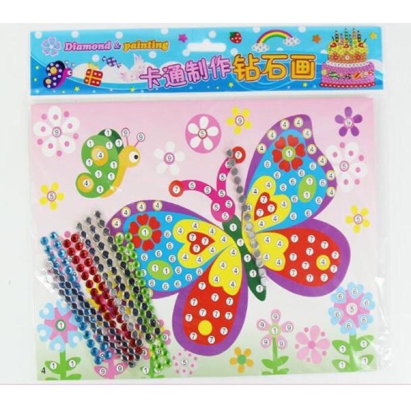 Tranh đính đá thủ công cho bé khổ to 19x26