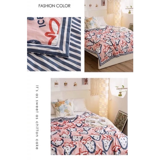 Chăn cotton đũi hè nhập khẩu loại đẹp , mềm mịn thoáng mát , chăn đũi cotton hè mẫu KẺ HOA mới nhất kích thước 2m x 2m2