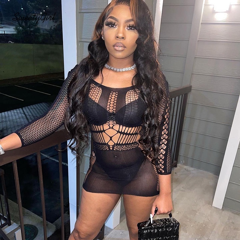 Đầm Tay Dài Cổ Tròn Màu Trơn Thời Trang 2022 Quyến Rũ Cho Nữ