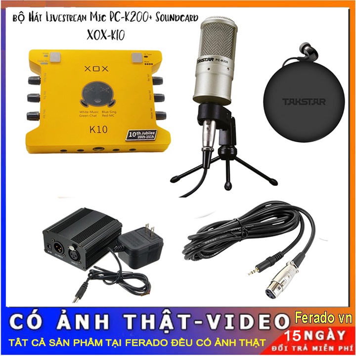 Bộ Soundcard XOX K10 2020 và Mic TAKSTAR PC K200 Âm Thanh Chất Lượng Tốt