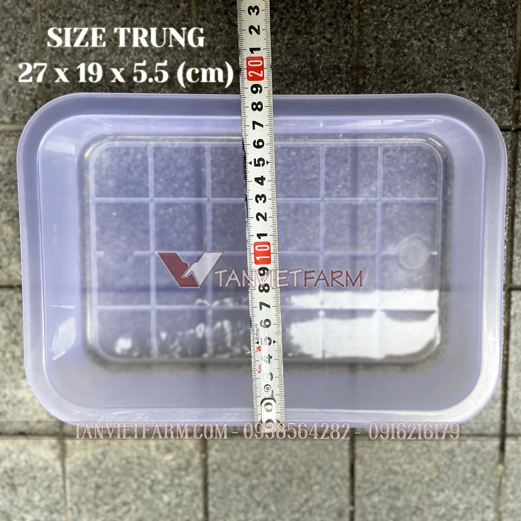 Khay/ Máng chữ nhật đa năng đựng thực phẩm, giấy văn phòng | Thau tắm cho Vẹt, Bồ câu, Chim cảnh nhựa PP trắng trong