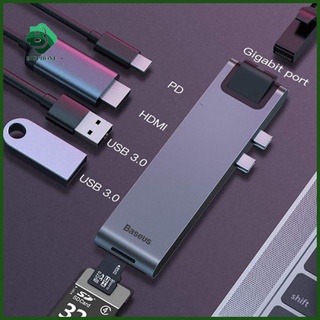 Bộ HUB chia cổng sạc 7 in 1 hiệu Baseus Thunderbolt Dual Type-C cho Macbook Pro