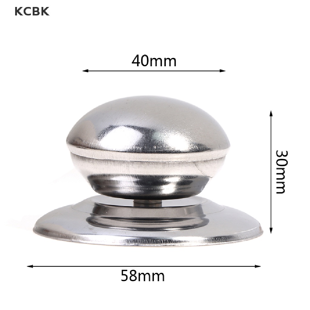 KC 2pcs/set Stainless Steel Replaceable Cover Button Pan Pot Glass Lid Cover Handle BK