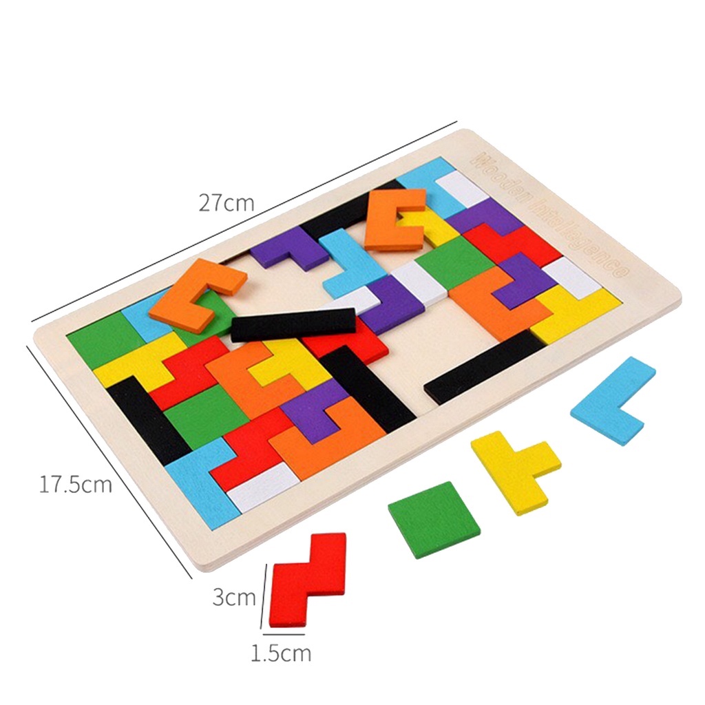 Đồ chơi ghép hình phát triển trí tuệ, đồ chơi xếp hình Tetris montessori cho bé bonkids toys