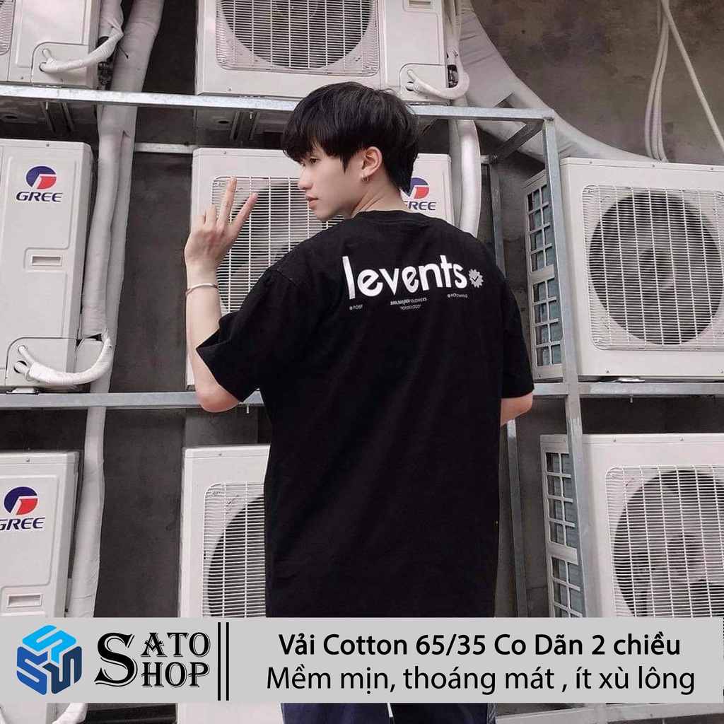 Áo Thun Local Brand Levents BLACK WHITE Màu Đen , Phông Levents Tay Lỡ Form Rộng Nam Nữ Unisex Full Tag SATO SHOP