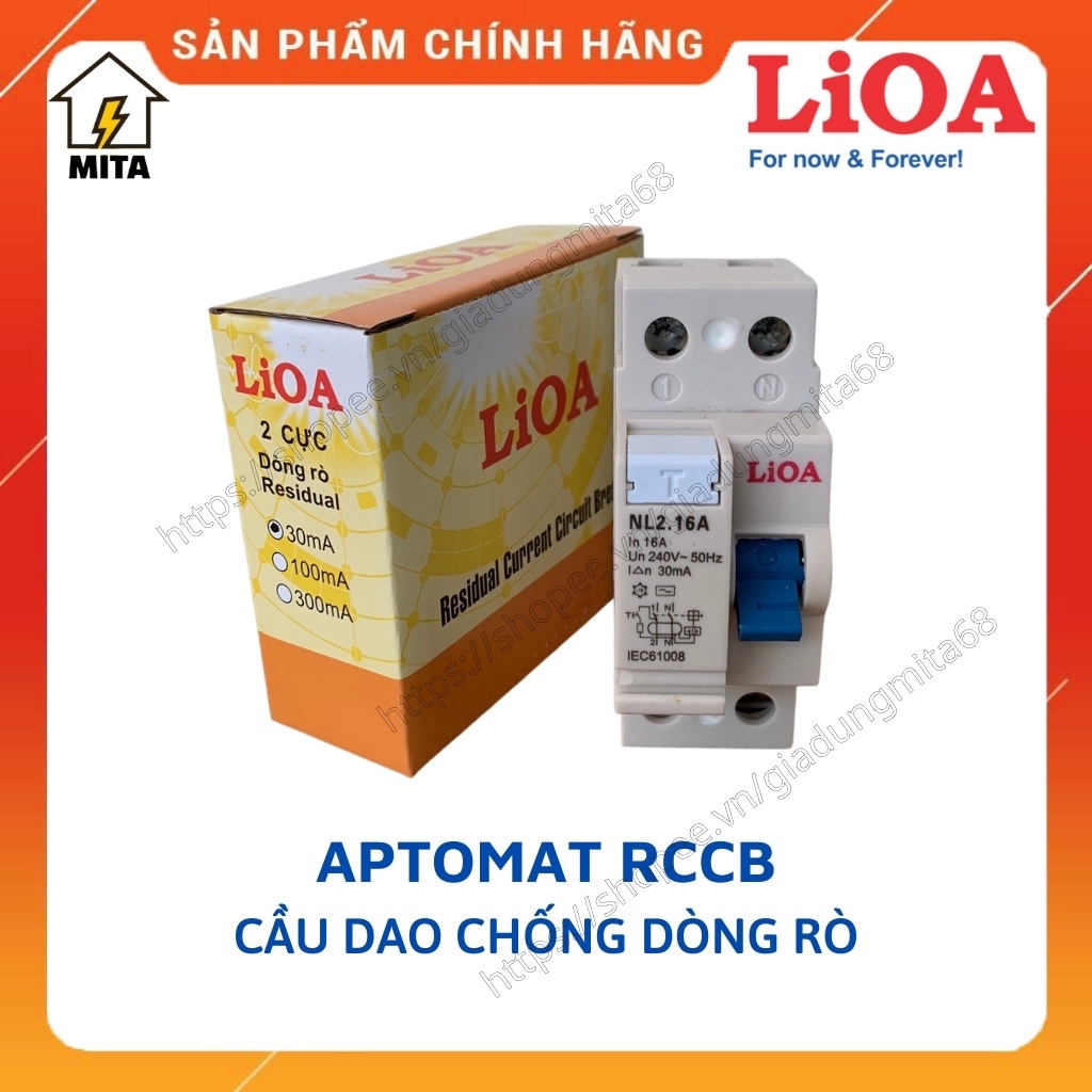 Aptomat Chống Giật LiOA - CB Chống Dòng Rò - Át Chống Giật - MITA