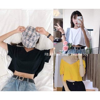 ÁO THUN CROPTOP FORM RỘNG TAY LỠ ULZZANG - ÁO NHÓM CROP NGẮN TAY BASIC 8