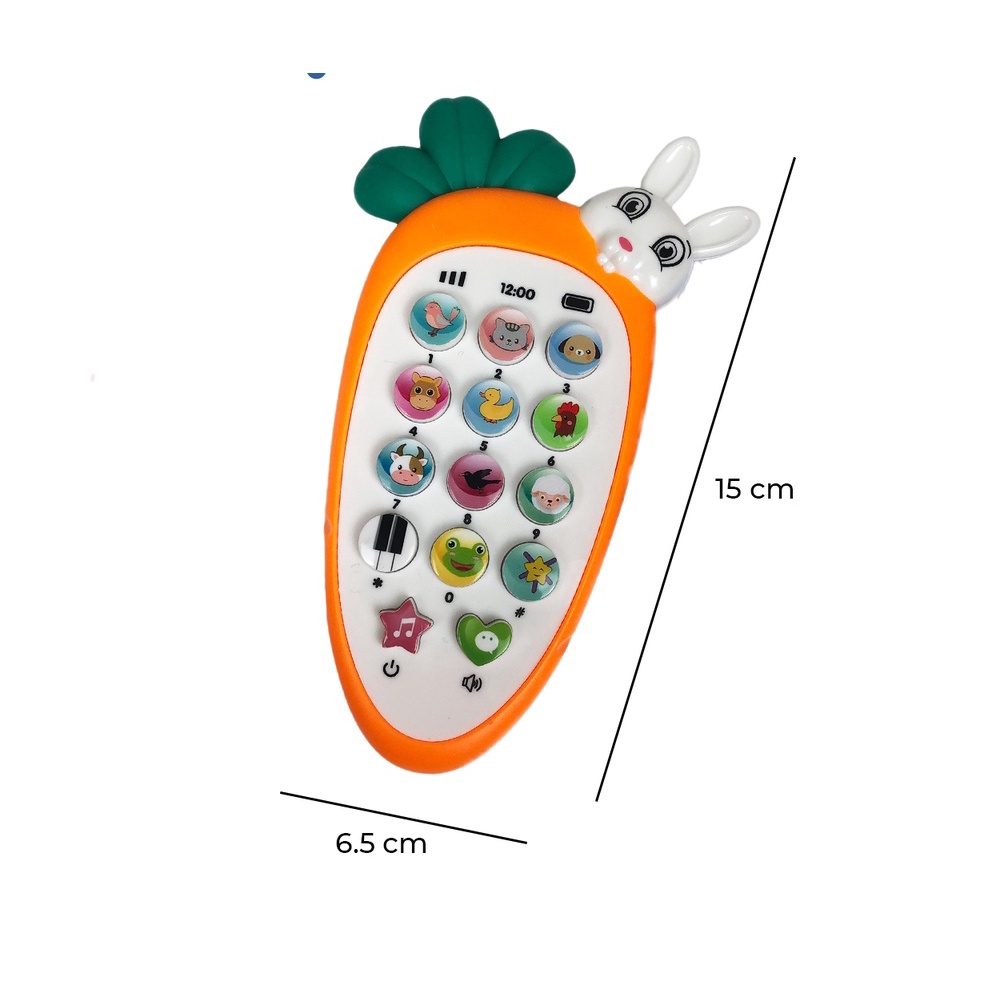 Điện Thoại Thỏ Đồ Chơi Tặng Pin Và Dây Đeo Cổ Cao Cấp Cho Bé