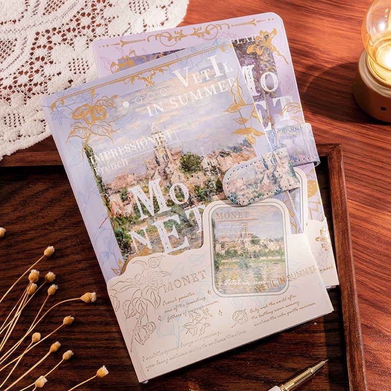 Sổ tay ghi chú họa tiết tranh sơn dầu xinh xắn dành cho học sinh