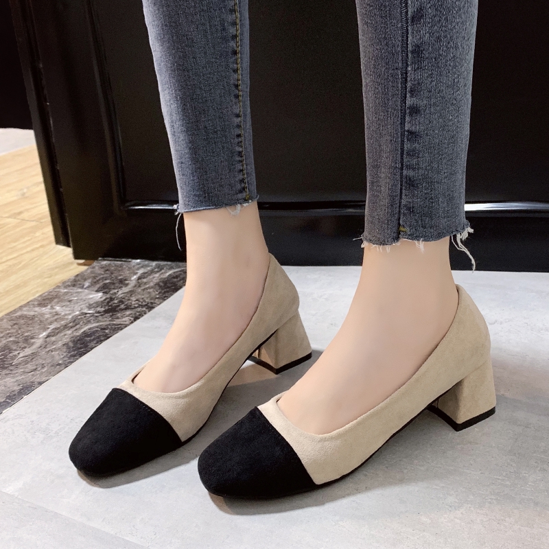 Giày cao gót mũi vuông phong cách phương Tây | BigBuy360 - bigbuy360.vn