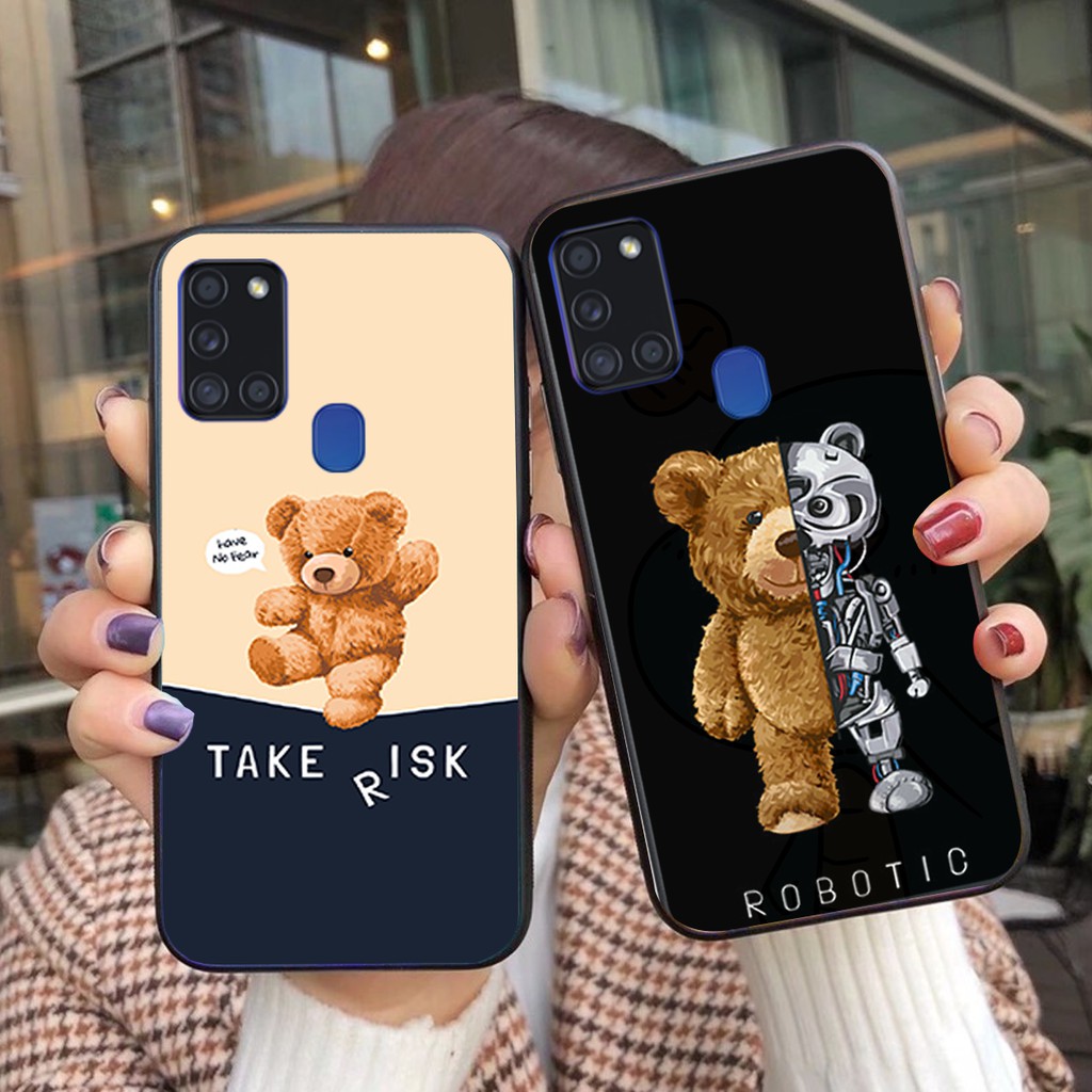 ỐP LƯNG SAMSUNG A21S HÌNH GẤU VÀNG SIÊU CUTE-GIÁ RẺ