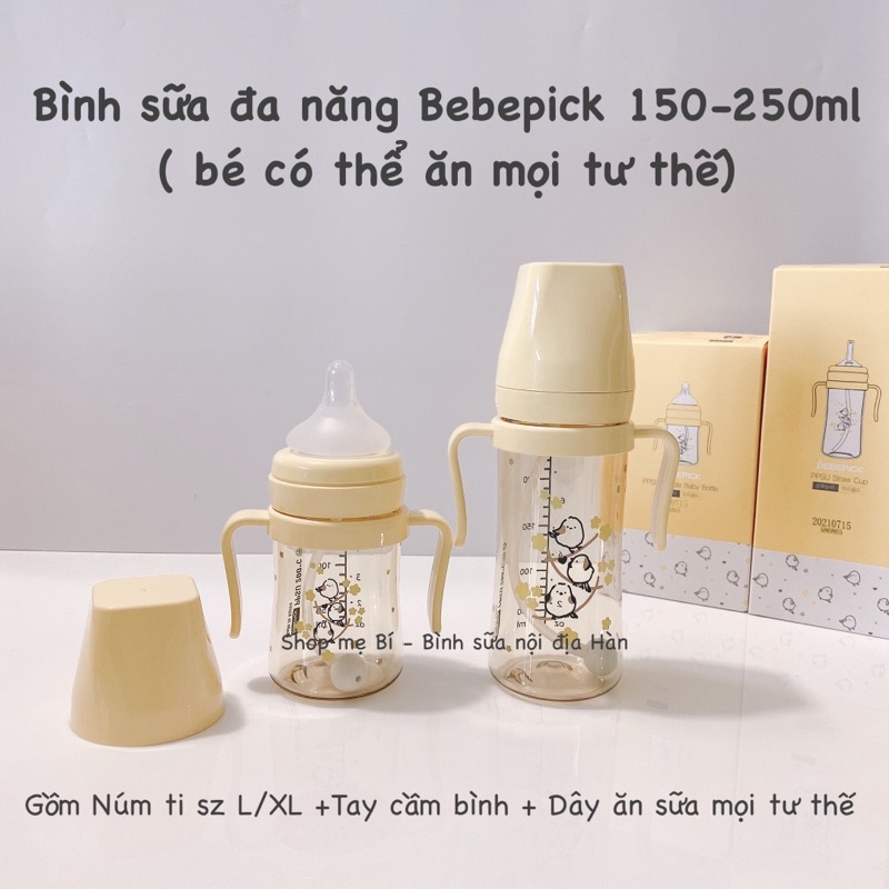 Bình sữa đa năng / Bình hút Bebepick Bird 150ml -250ml