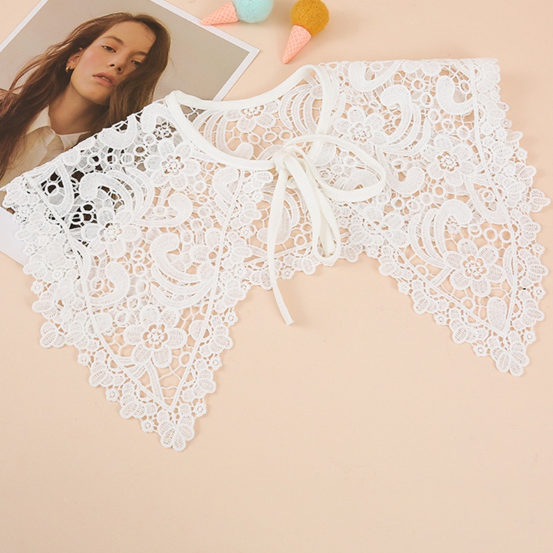 Yoioi Khăn Choàng Vai Giả Ren Bản Lớn Hình Tam Giác Khoét Rỗng Trang Trí Vòng Cổ Trang Sức Cho Nữ