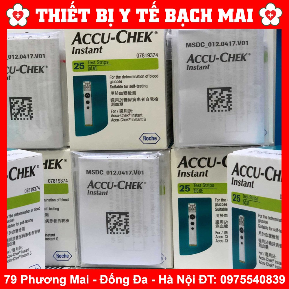 Que Thử Đường Huyết AccuChek Instant [Hộp 25 Que]